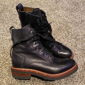 “Frye” Ella Moto lace up combat boots